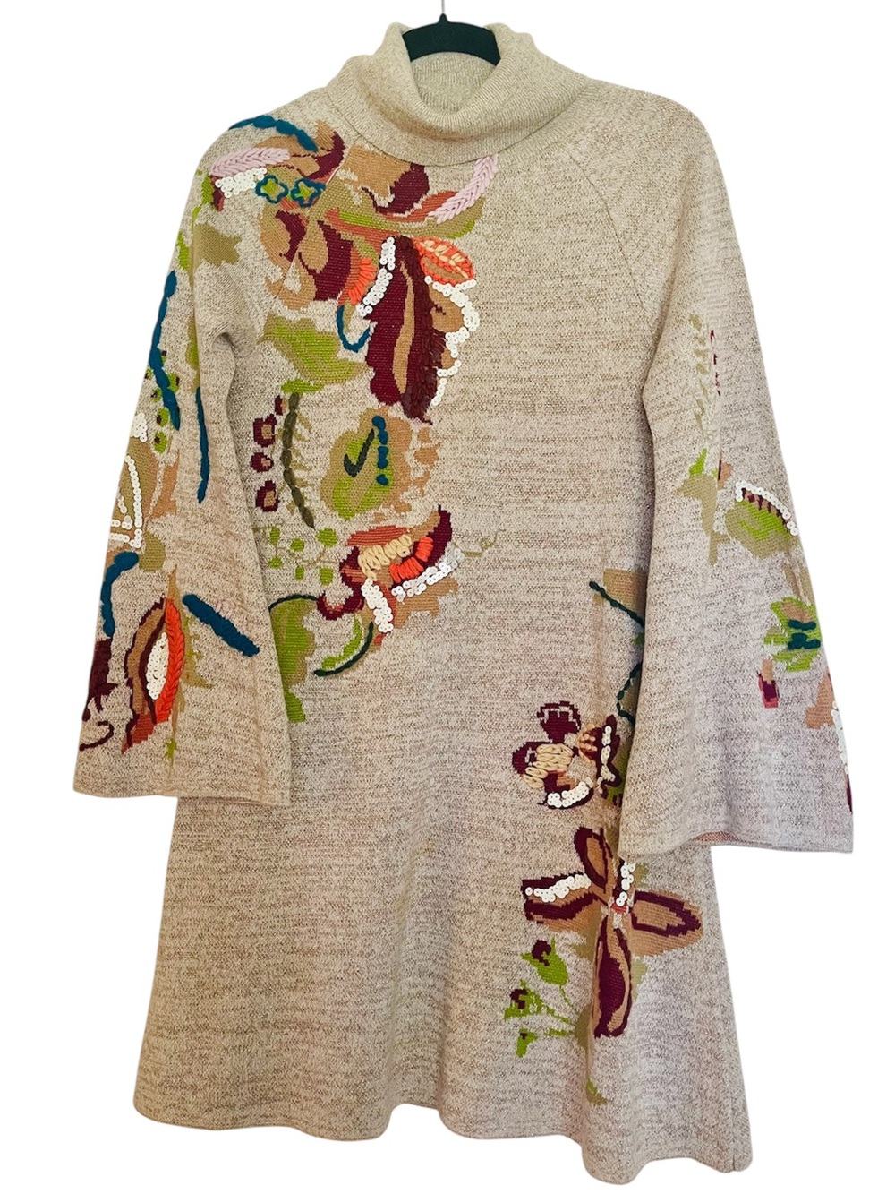Knitted & Knotted Size Small Embroidered Knit Dress From Anthropologie - Picture 9 of 13